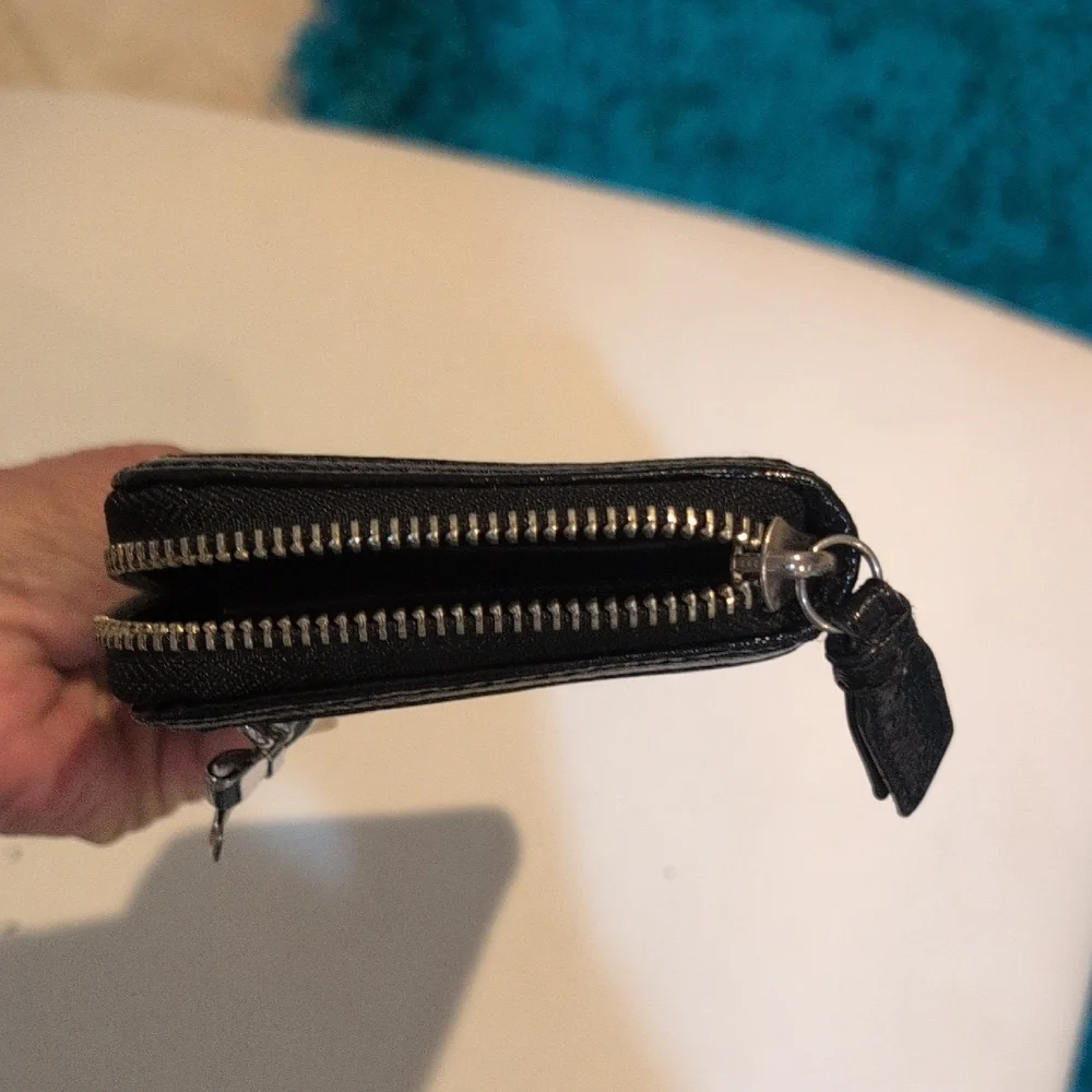 Coach Black Wallet with Silver Bow Accent - Rehab Wallet
